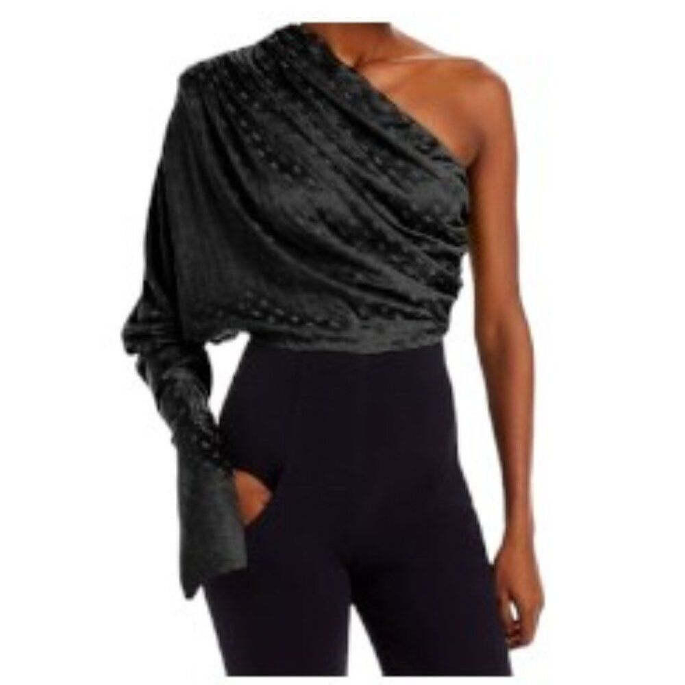 Aleksandre Akhalkatsishvili One-Shoulder Blouse Top Black Xs Nwot (Note)